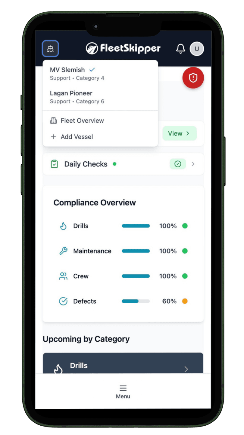 FleetSkipper fleet management on mobile