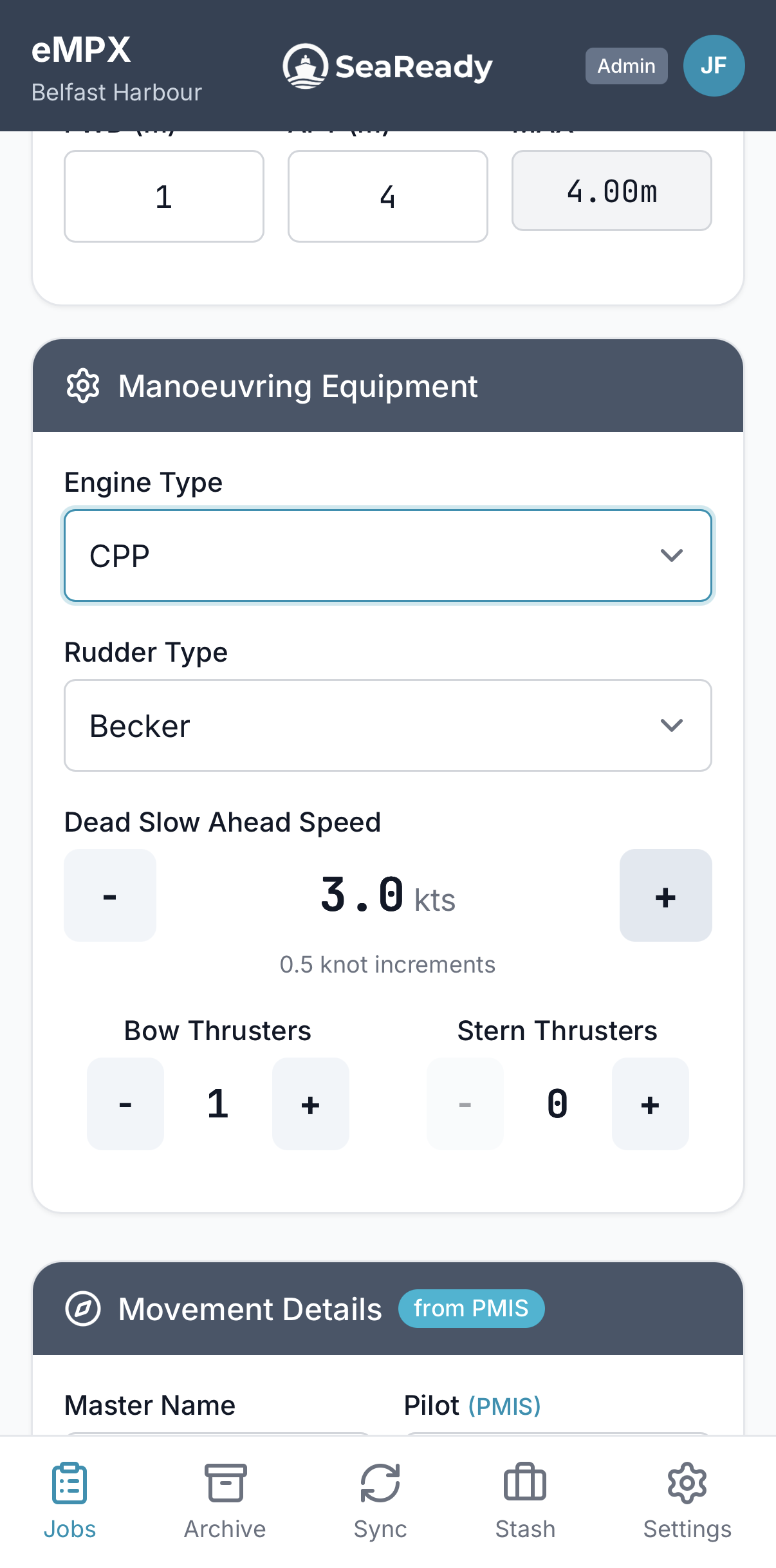 Pilot using digital MPX tablet on vessel bridge